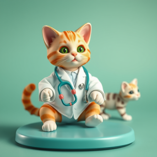 The Baby Doctor Cat in a Model Parade