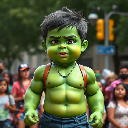 The Baby Hulk at a Fashion Parade