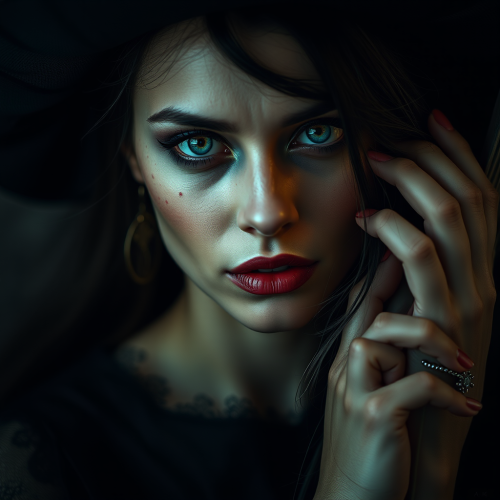 The Beautiful Dark Witch Portrait Art