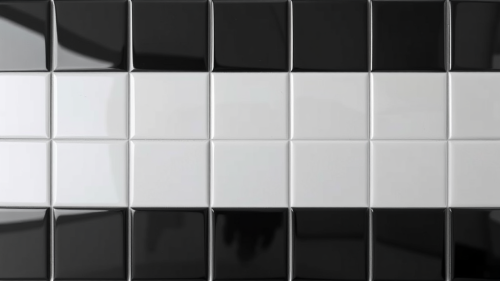 The Black Glossy Square Tile Wall