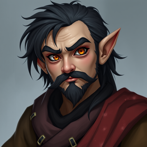 The Black-Haired Monk Gnome with Orange Eyes