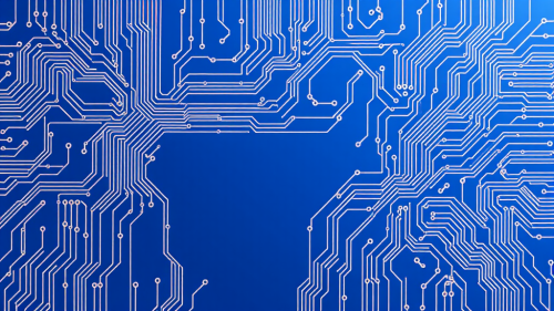 The Blue Background with Circuit Design