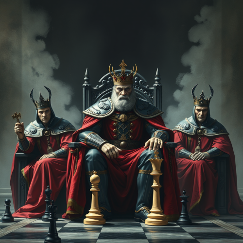 The Brave King and Secretaries on Dark Chess Throne