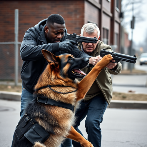 The Brave Man and His German Shepherd Fighting Crime