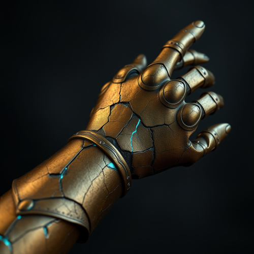 The Bronze Medieval Fantasy Prosthetic Arm Glows