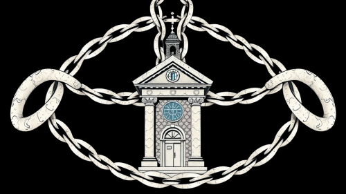 The Building Enclosed by a Cross-shaped Chain