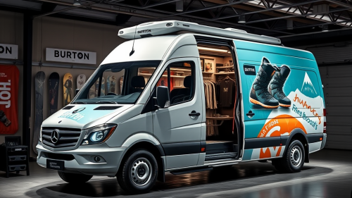The Burton Snowboards' Mercedes Sprinter Marketing Van