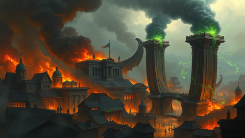 The Chaos in a Burning Fantasy Town The Chaos in a Burning Fantasy Town