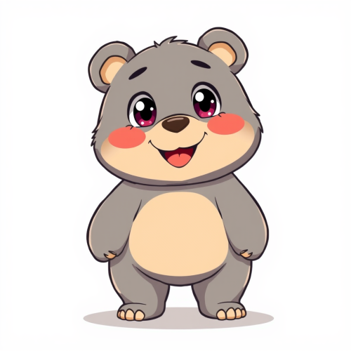 The Cheerful Anime Bear with Big Eyes