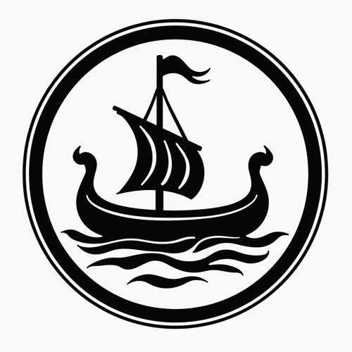 The Children's Camp Round Logo with Viking Boat