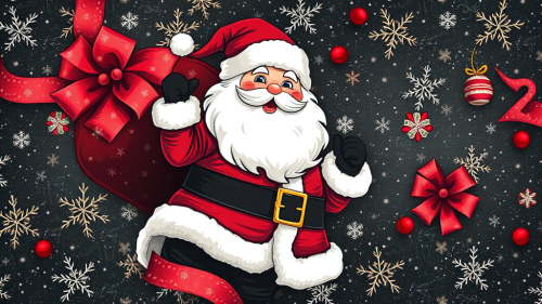 The Christmas Wrapping Paper with Black Santa Design The Christmas Wrapping Paper with Black Santa Design