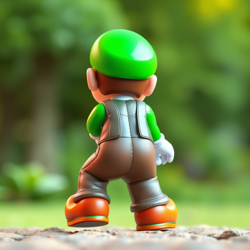 The Colorful, Detailed Back View of Green Super Mario