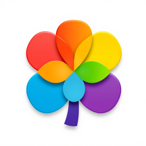 The Colorful Gradient Flower Icon on White
