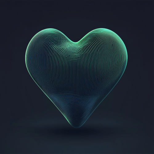 The Colorful Heart Shape in Abstract Lines