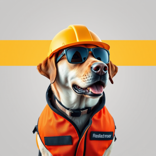 The Cool Labrador Construction Mascot