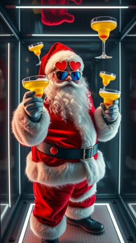 The Coolest Santa at Neon Cube Christmas Party