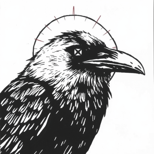 The Crow with X Eyes and Broken Halo