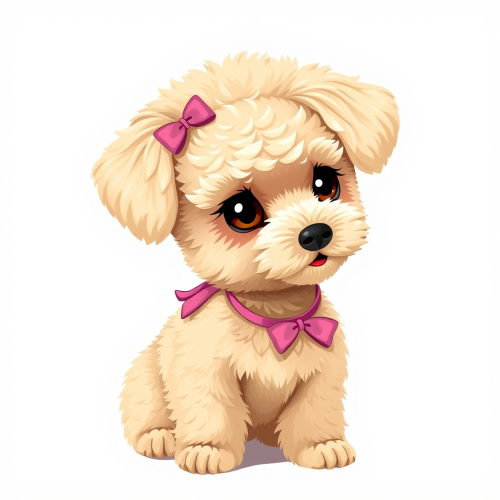 The Cute 3D Mini Poodle Clip Art