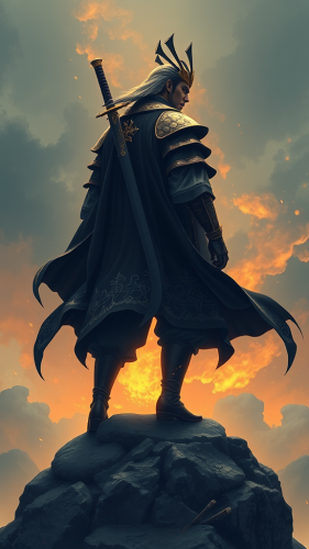 The Dark-Aura Samurai at Peak with Golden Accents