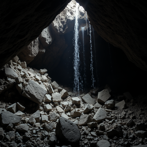 The Dark Cave's Collapsing Rocks