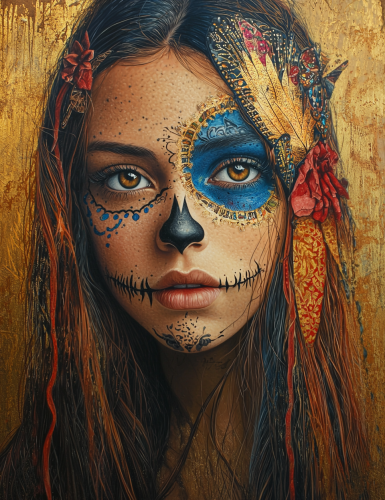 The Day of the Dead Woman with Intricate Details