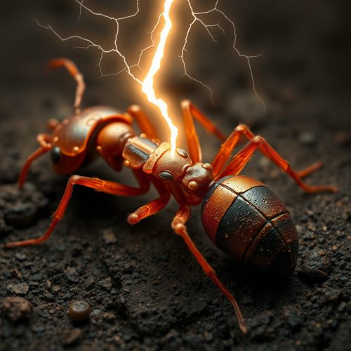 The Dead Ant Hit by Lightning