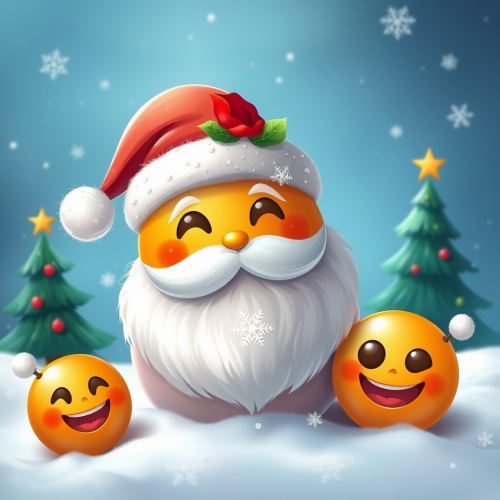 The Display of Various Christmas Emojis