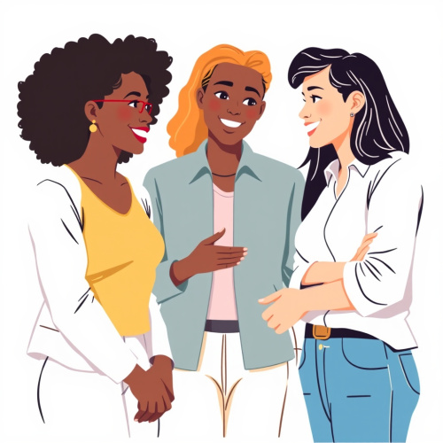 The Diverse Group Discussing Positively in Light Colors