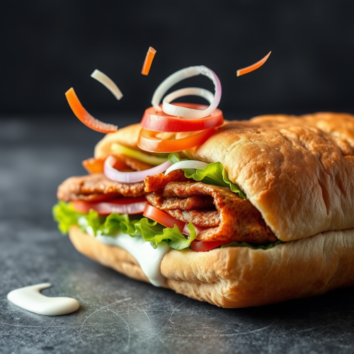 The Doner Kebab Sandwich in Mid-air Advertisement