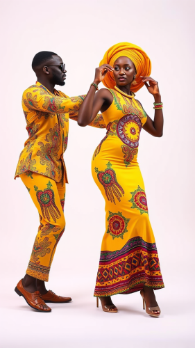 The Dynamic Dance of a Yoruba-Dressed Couple