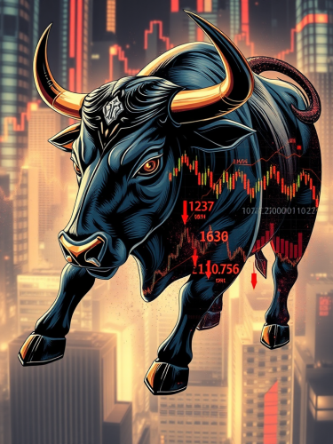 The Dynamic Stock Market Bull Poster Design
