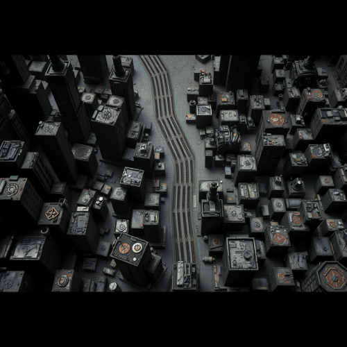 The Dystopian Future City Map with Industrial Feel