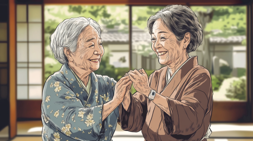 The Elderly Japanese Couple's Slow Dance at Home