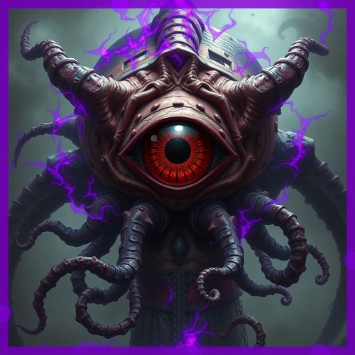 The Eldritch Creature Behind a Purple Magic Barrier