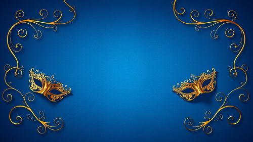 The Elegant Carnival-themed Blue and Gold Backdrop