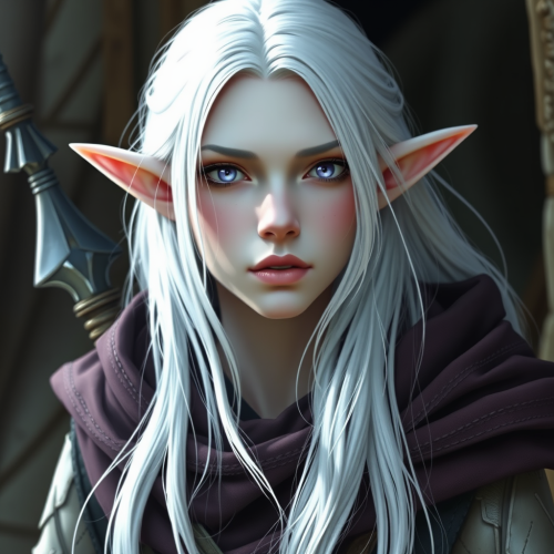 The Elf Rogue with Pale Skin and Violet Eyes