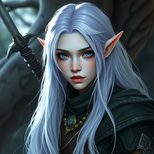 The Elf Rogue with Pale Skin and White Hair