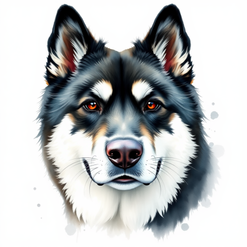 The Emotional American Akita Watercolor Painting