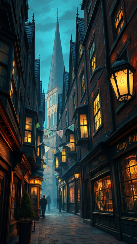 The Enchanting Diagon Alley at Night, Disney Style