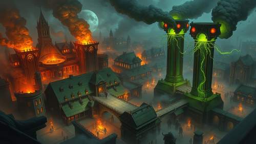 The Enthralling Chaos in a Burning Fantasy Town