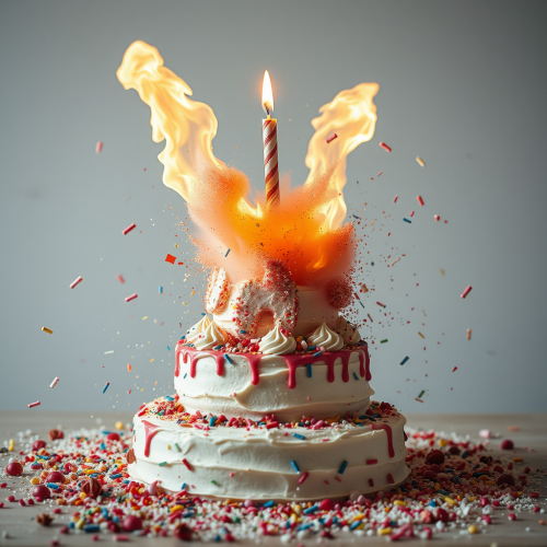The Explosion of a Birthday Cake The Explosion of a Birthday Cake