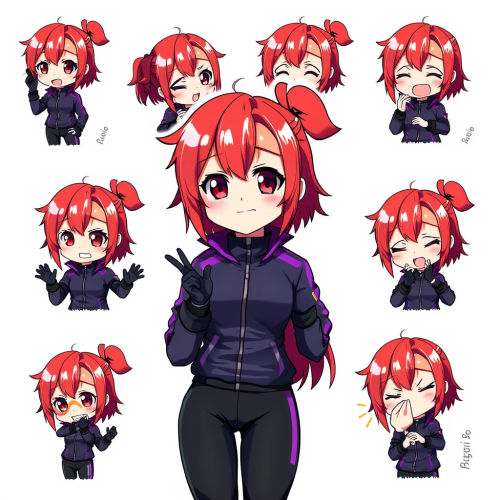The Expressive Anime Girl in Various Poses - Niji 6