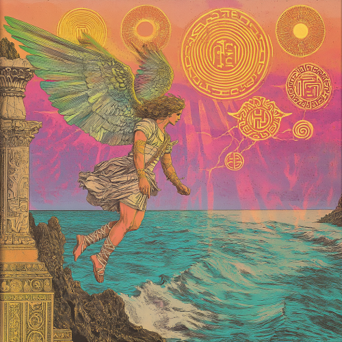 The Falling Angel: Colorful Crayon Metal Band Cover