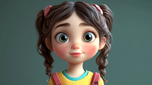 The Fashionable 10-year-old Kazakh Girl in Disney Style