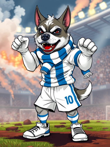 The Fierce Canine Football Hooligan in Action