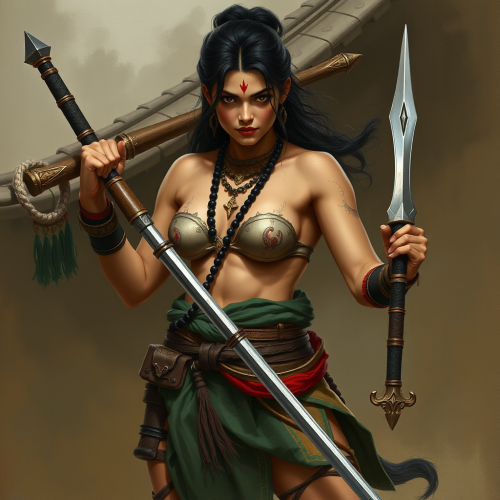 The Fierce Kali With Her Weapons