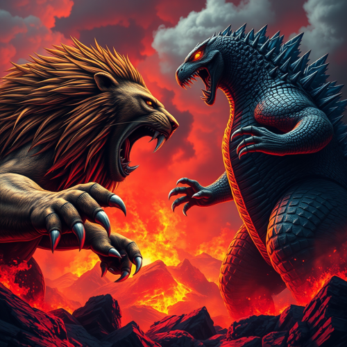 The Fiery Clash of Lion and Godzilla