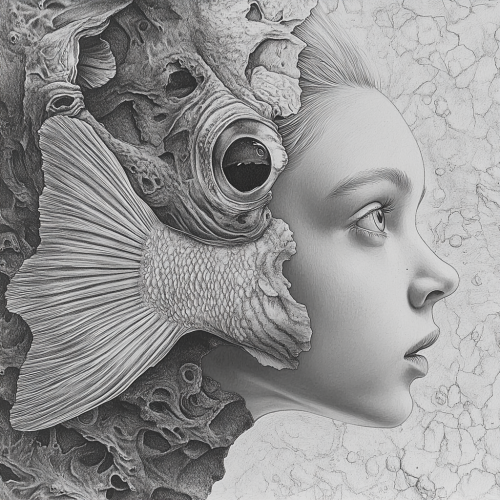 The Firefish-Girl: A Hyperrealistic Pencil Drawing
