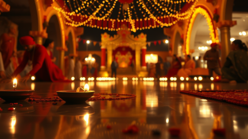 The Floor Reflection of Diwali Lights