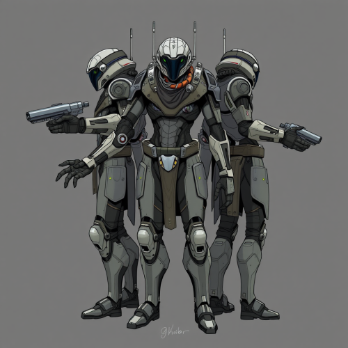 The Four-Armed Sci-Fi Character from Multiple Angles